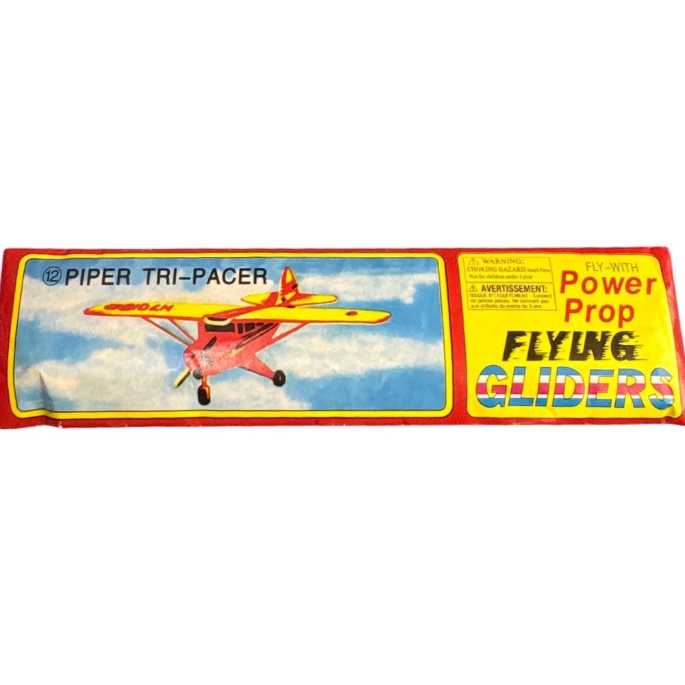 Power Prop Flying Gliders Piper Tri-Pacer Vintage Style Foam Airplane Toy